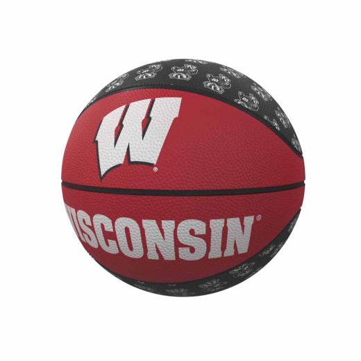 Wisconsin Repeating Logo Minisize Rubber Basketball