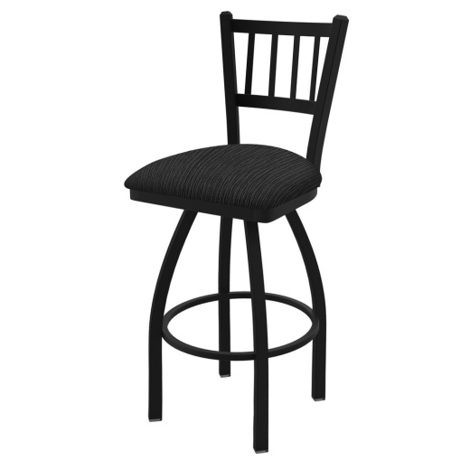 810 Contessa Swivel Stool With Black Wrinkle Finish And Graph Coal Seat