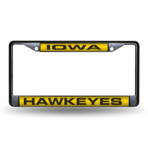 Iowa Hawkeyes Black Laser Chrome Frame
