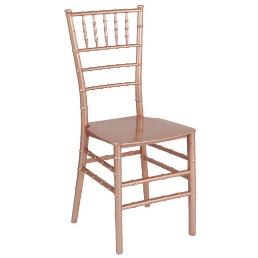 Hercules Series Rose Gold Resin Stacking Chiavari Chair