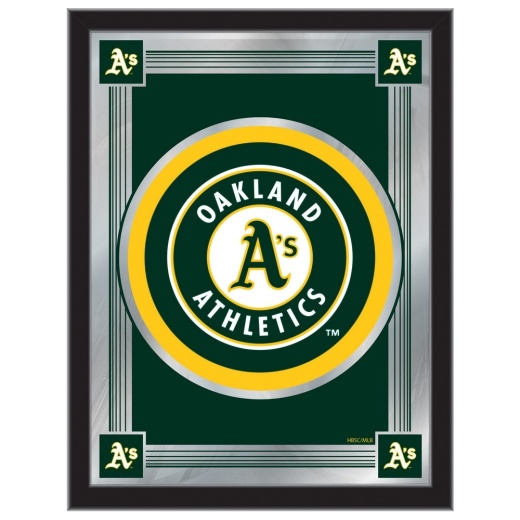 Oakland Athletics 17"X22" Logo Wall Mirror By Holland Bar Stool
