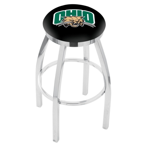 L8c2c Chrome Ohio University Swivel Bar Stool With Accent Ring By Holland Bar Stool Company