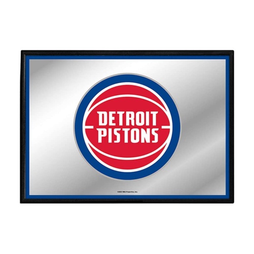 Detroit Pistons: Framed Mirrored Wall Sign Horizontal