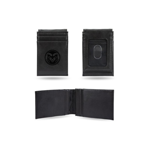 Colorado State Laser Engraved Black Front Pocket Wallet