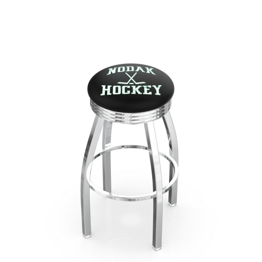 L8c3c North Dakota (Hockey) Swivel Stool With Chrome Finish