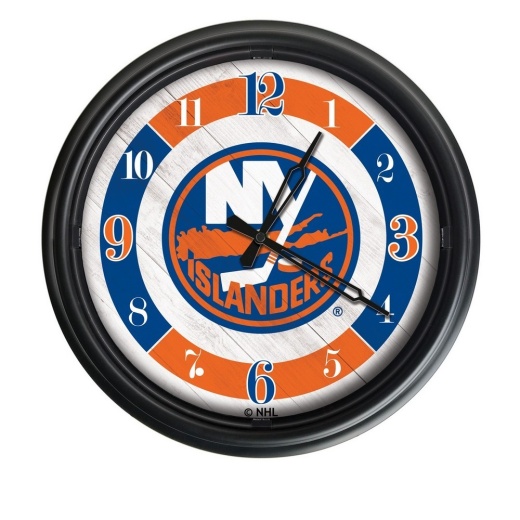 York Islanders Indoor/Outdoor Led Wall Clock By Holland Bar Stool Co