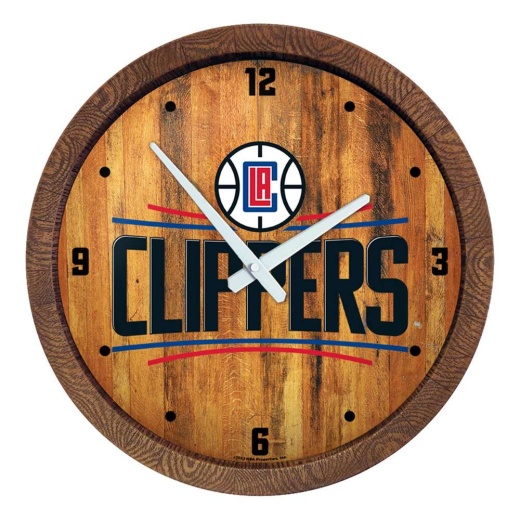 Los Angeles Clippers: Logo "Faux" Barrel Top Clock