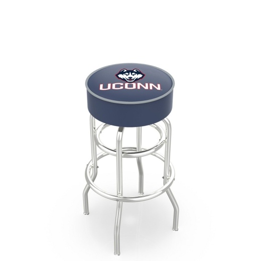 L7c1 4" Connecticut Cushion Seat With Doublering Chrome Base Swivel Bar Stool By Holland Bar Stool Company
