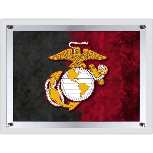 United States Marine Corps (Red/Yellow) Backlit Led Sign By Holland Bar Stool Company