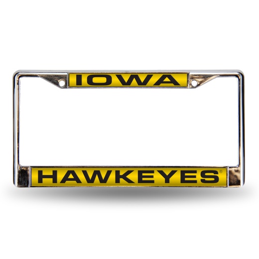 Iowa Hawkeyes Yellow / Black Laser Chrome Frame