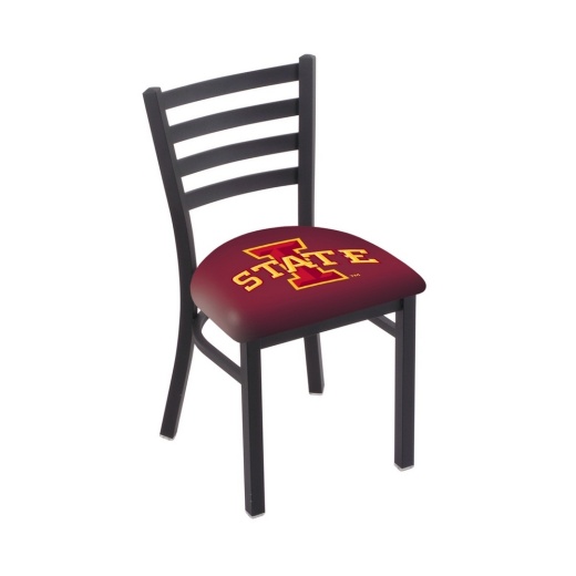 L00418 Black Wrinkle Iowa State Stationary Chair With Ladder Style Back By Holland Bar Stool Co