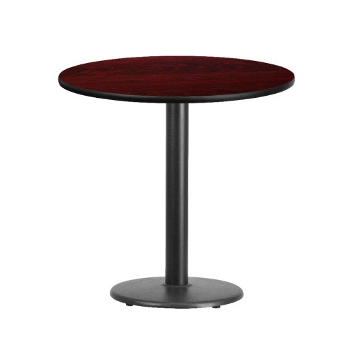 Graniss 30'' Round Mahogany Laminate Table Top With 18'' Round Table Height Base