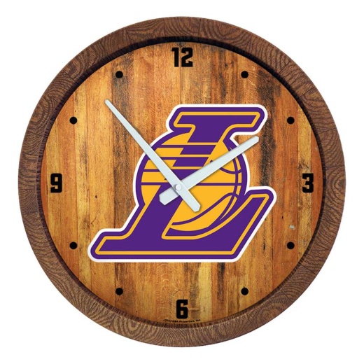 Los Angeles Lakers: Logo "Faux" Barrel Top Clock