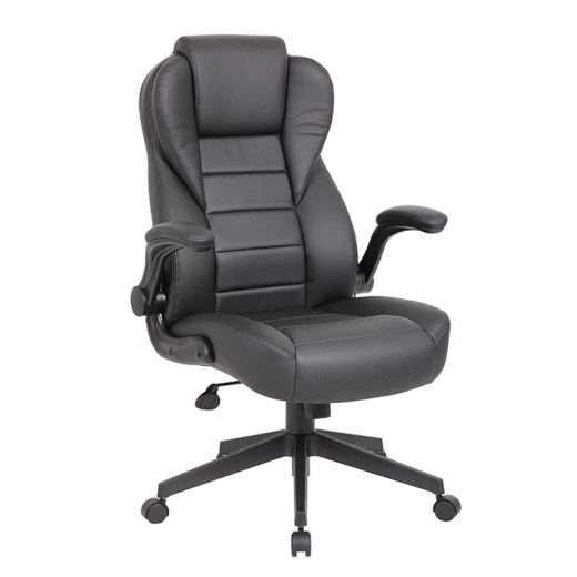 Boss Executive High Back Leatherplus Flip Arm Chair