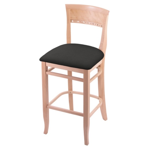 3160 30" Bar Stool With Natural Finish And Canter Iron Seat