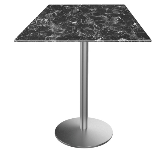 Indoor/Outdoor 42" Tall Od214 Stainless Steel Table Base With 22" Diameter Foot And 32" X 32" Square Indoor/Outdoor Top By The Holland Bar Stool Co