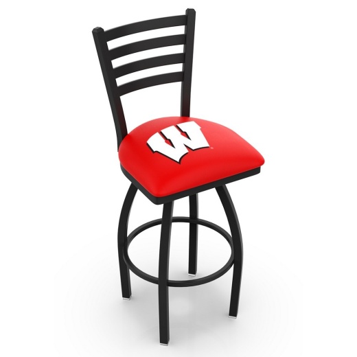 L014 Wisconsin "W" Swivel Stool With Black Wrinkle Finish
