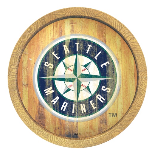 Seattle Mariners: Weathered "Faux" Barrel Top Sign