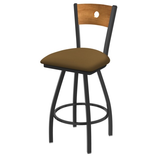 Xl 830 Voltaire Swivel Stool With Pewter Finish, Medium Back, And Canter Saddle Seat