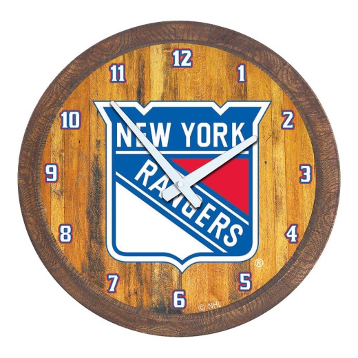 York Rangers: "Faux" Barrel Top Wall Clock