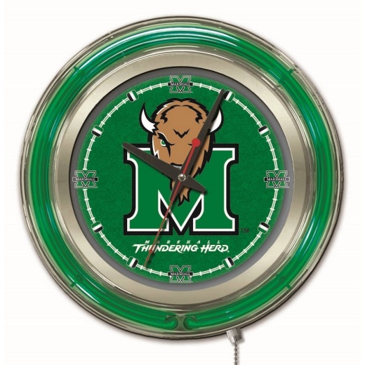 Marshall Double Neon Ring, Logo Clock By Holland Bar Stool Company