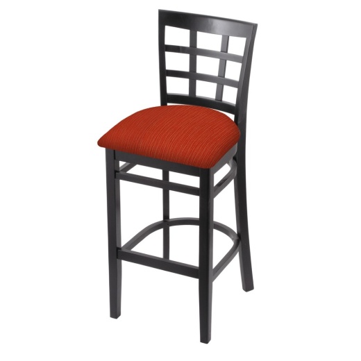 3130 Stool With Black Finish And Graph Poppy Seat
