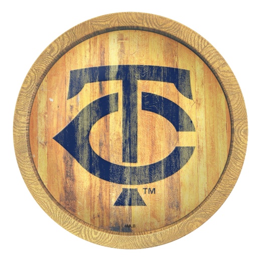 Minnesota Twins: Logo Weathered "Faux" Barrel Top Sign