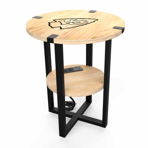Kansas City Chiefs Side Table With Charger