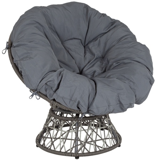 Bowie Comfort Series Swivel Patio Chair With Dark Gray Cushion