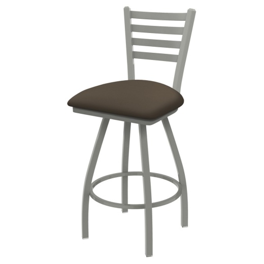 Xl 410 Jackie Swivel Stool With Anodized Nickel Finish And Canter Earth Seat