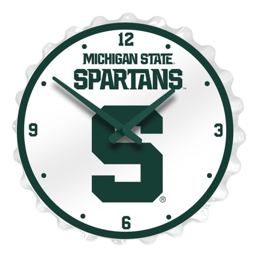 Msu Michigan State Spartans Team Spirit Bottle Cap Wall Clock