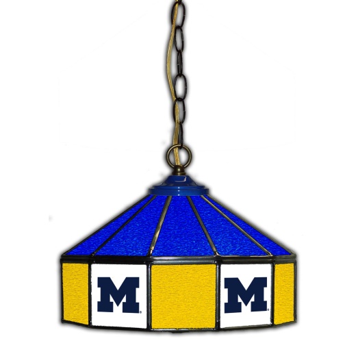 University Of Michagan 14" Glass Pub Lamp