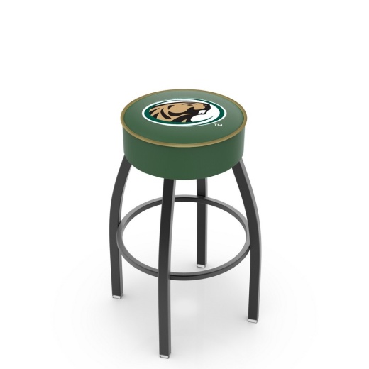 L8b1 4" Bemidji State Cushion Seat With Black Wrinkle Base Swivel Bar Stool By Holland Bar Stool Company