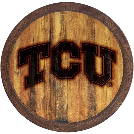 Tcu Horned Frogs: Branded "Faux" Barrel Top Sign