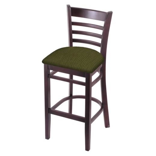 3140 Stool With Dark Cherry Finish And Graph Parrot Seat