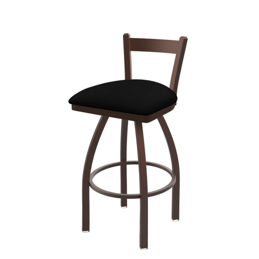 821 Catalina Low Back Swivel Stool With Bronze Finish And Black Vinyl Seat