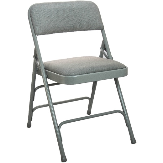 2Pack Advantage Grey Padded Metal Folding Chair Grey 1In Fabric Seat