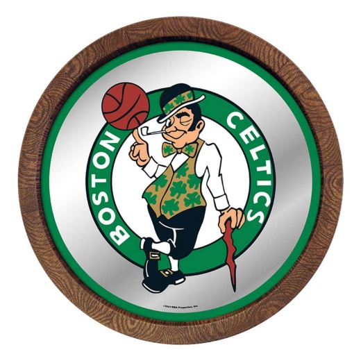 Boston Celtics: "Faux" Barrel Top Mirrored Wall Sign