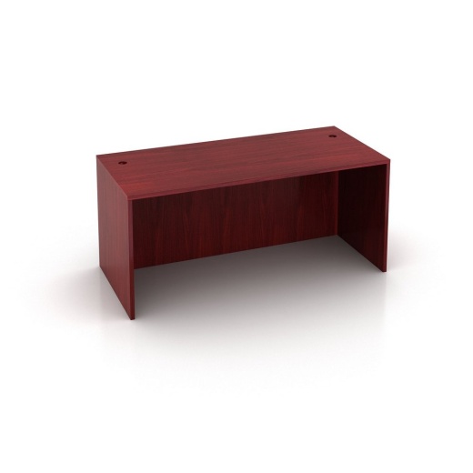 Boss Desk Shell, 66"W X 30"D, Mahogany