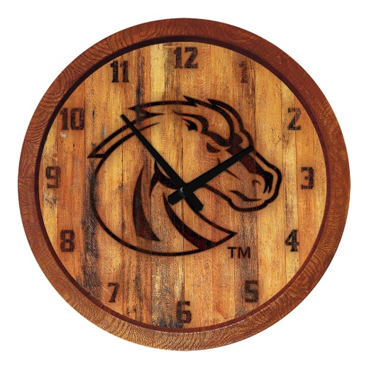 Bsu Boise State Broncos 20" Barrel Team Logo Wall Clock