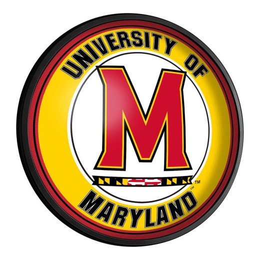 Maryland Terrapins: Round Slimline Lighted Wall Sign