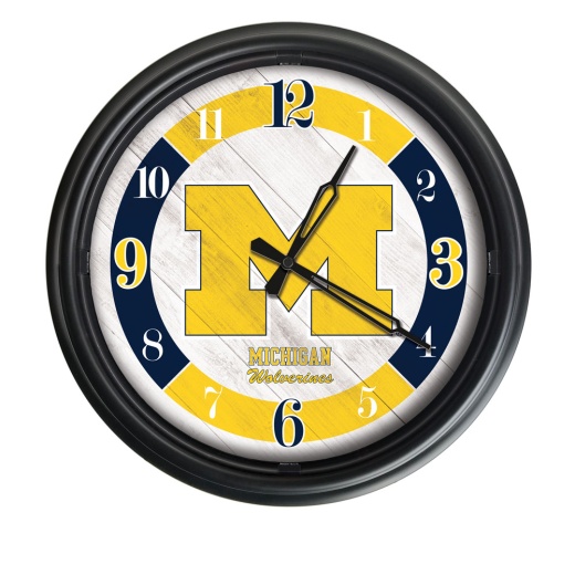 University Of Michigan Indoor/Outdoor Led Wall Clock By Holland Bar Stool Co