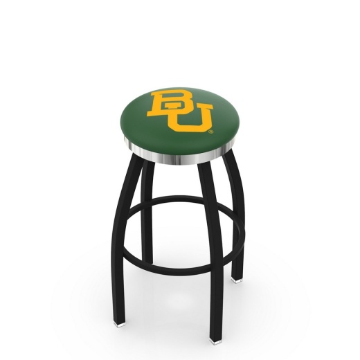 L8b2c Black Wrinkle Baylor Swivel Bar Stool With Chrome Accent Ring By Holland Bar Stool Company