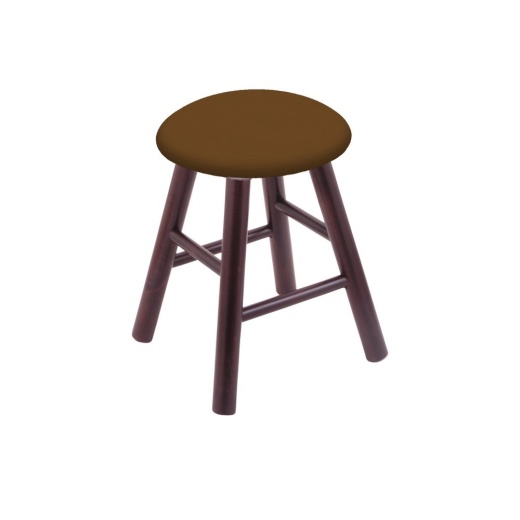 Maple Round Cushion Swivel Stool With Smooth Legs, Dark Cherry Finish, And Canter Thatch Seat