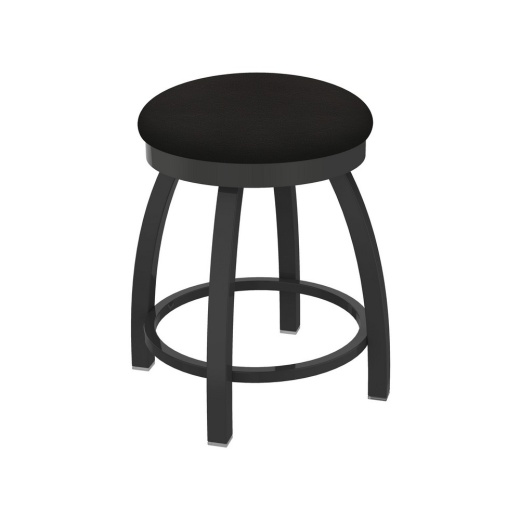 802 Misha 18" Swivel Vanity Stool With Pewter Finish And Canter Espresso Seat