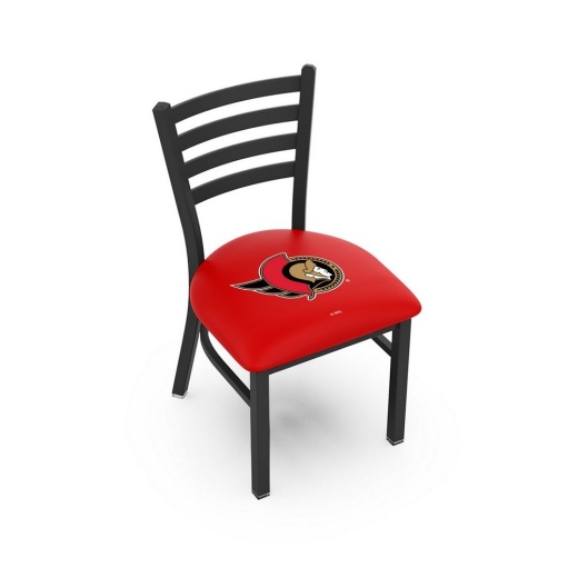 L00418 Black Wrinkle Ottawa Senators Stationary Chair With Ladder Style Back By Holland Bar Stool Co