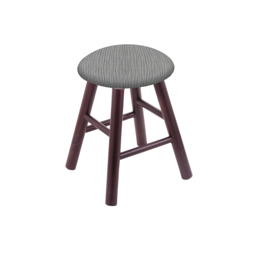 Maple Round Cushion Swivel Stool With Smooth Legs, Dark Cherry Finish, And Graph Alpine Seat