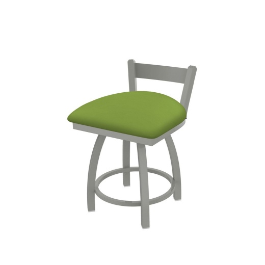 821 Catalina 18" Low Back Swivel Vanity Stool With Anodized Nickel Finish And Canter Kiwi Green Seat