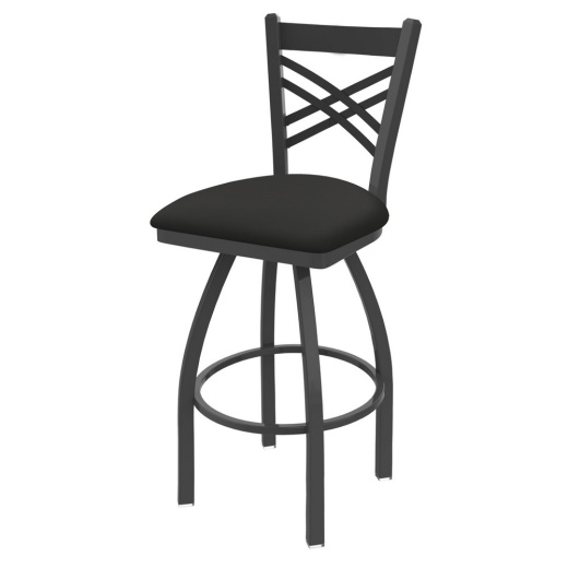 820 Catalina Swivel Stool With Pewter Finish And Canter Iron Seat