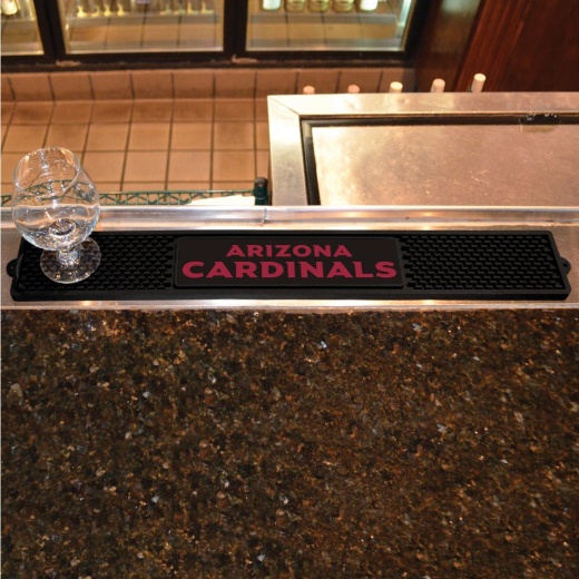 Arizona Cardinals Bar Drink Mat 3.25In. X 24In. Cardinal Head Primary Logo
